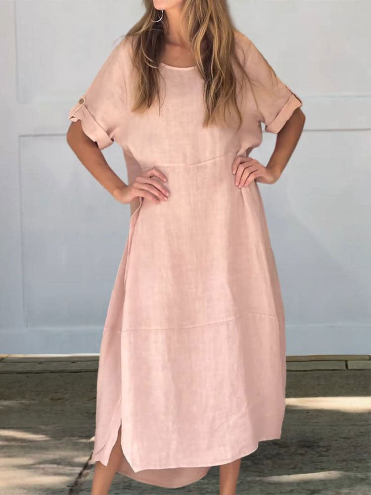đ„50% Rabatt fĂŒr begrenzte Zeitđ„Damen Kleid aus Leinen und Baumwolle