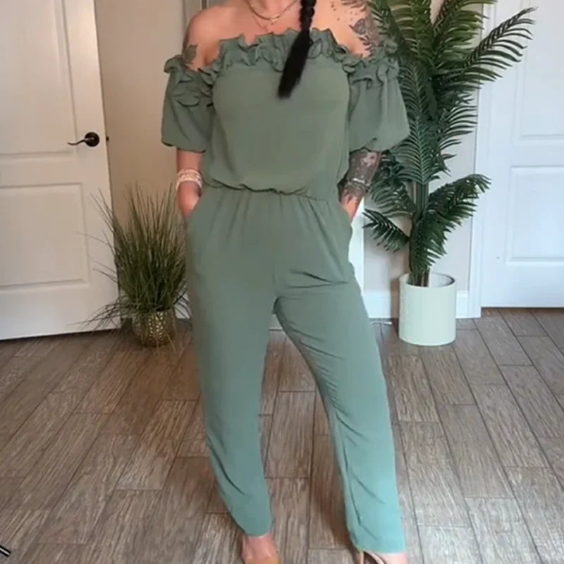 💖Begrenzte Zeit 50% Rabatt - Jumpsuit mit gerafften Schultern