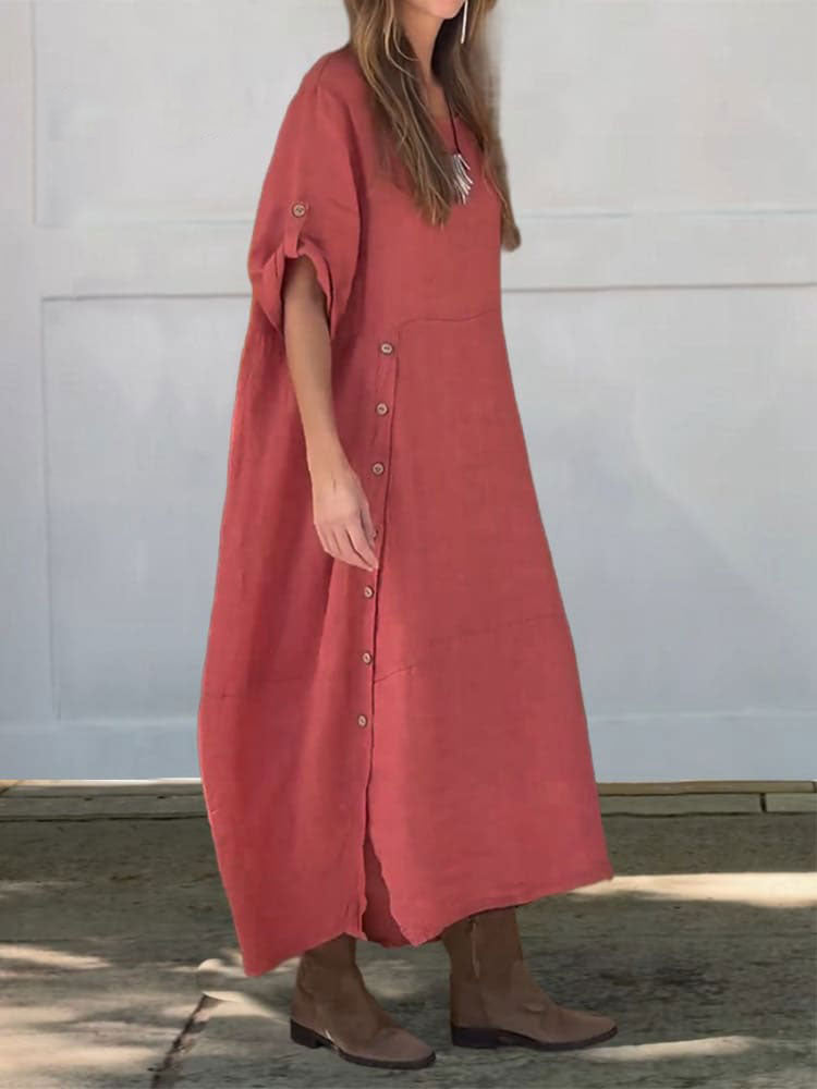 đ„50% Rabatt fĂŒr begrenzte Zeitđ„Damen Kleid aus Leinen und Baumwolle