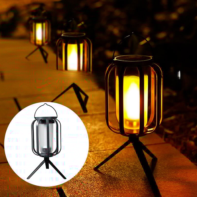 🔥Upgraded flackernde Flamme Solar Laterne im Freien wasserdichtes Licht