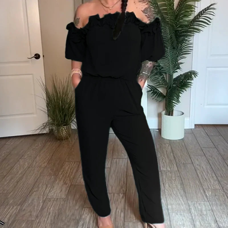 💖Begrenzte Zeit 50% Rabatt - Jumpsuit mit gerafften Schultern
