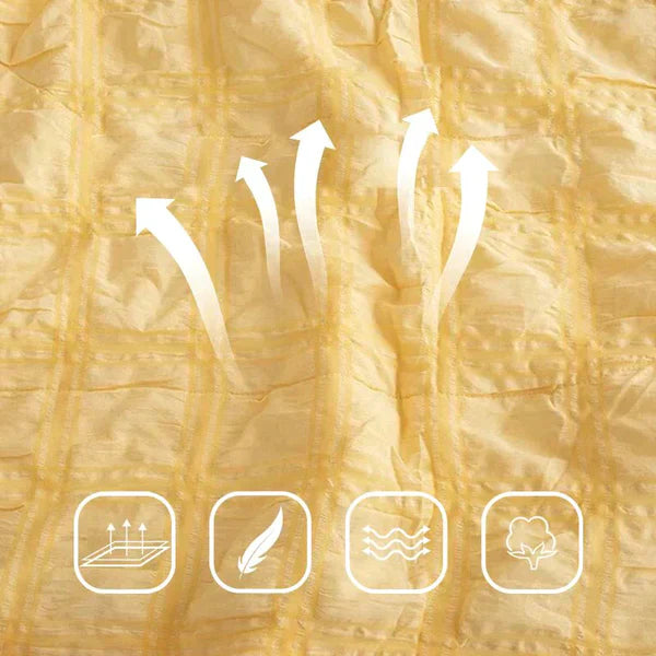 ✨2025 Neu✨4-teiliges Set aus eisigem Seersucker-Steppdecke mit Spitze für den Sommer✈️Kostenloser Versand🌐