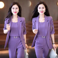 Schönes Geschenk – modisches und schmales Blazer-3-teiliges Anzug-Set für Damen