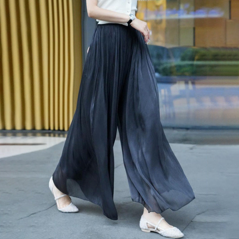 đ„40% Offđ„Glasierte Eis Seide Boden-LĂ€nge Weites-Bein Culottes