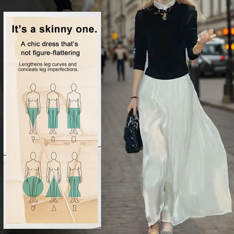 đ„40% Offđ„Glasierte Eis Seide Boden-LĂ€nge Weites-Bein Culottes