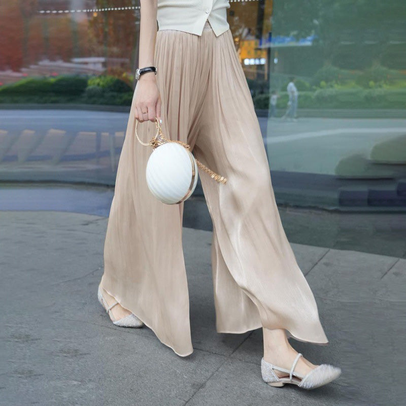 đ„40% Offđ„Glasierte Eis Seide Boden-LĂ€nge Weites-Bein Culottes