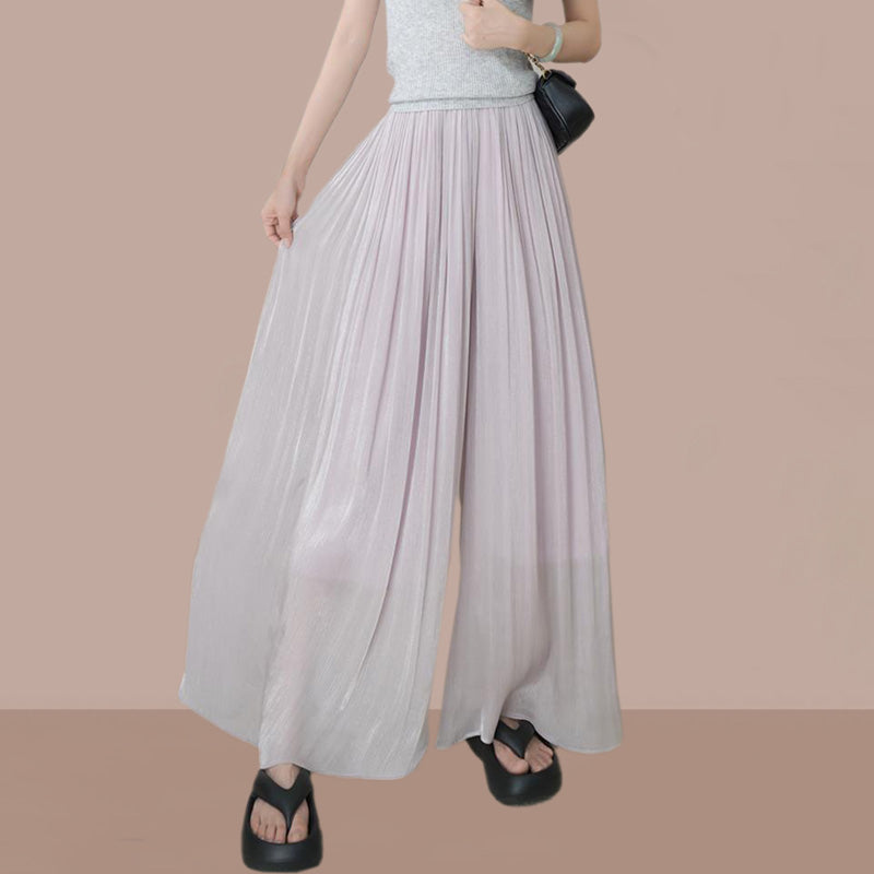 đ„40% Offđ„Glasierte Eis Seide Boden-LĂ€nge Weites-Bein Culottes
