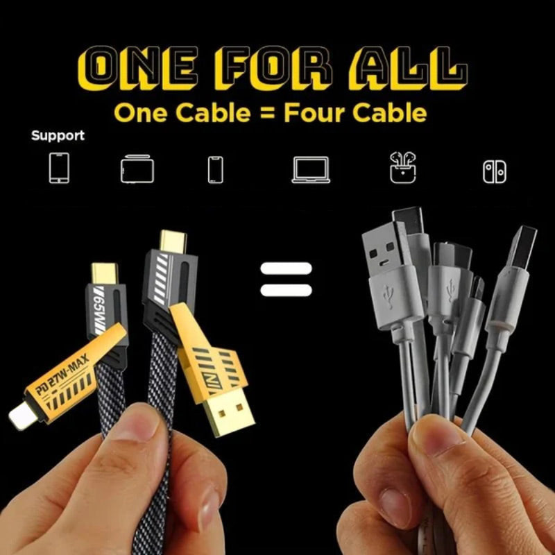 🔥 Kaufe 2, erhalte 1 gratis 😍4-in-1-PD-Schnellladekabel, 27 W, 65 W