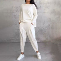 Mode, Freizeit ✨Langarm mit rundem Hals & Hose 2-teiliger Set