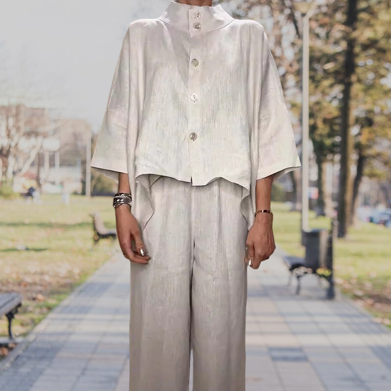 2-teilige Outfits für Damen: Trendiges Hemd und Hose aus Baumwolle und Leinen