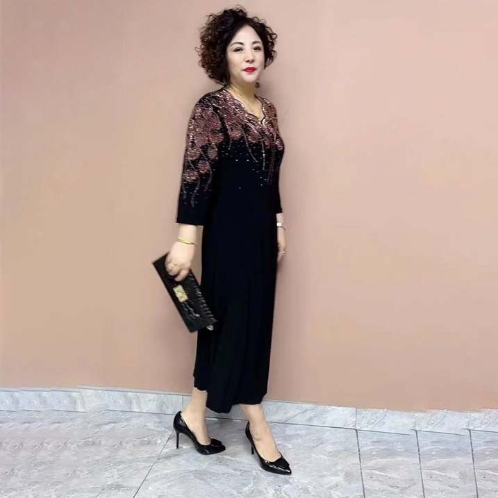 Edles elegantes Damenkleid mit Glitzerausschnitt