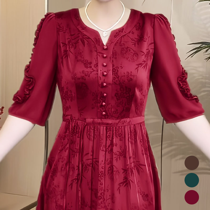 🌸Mercerisiertes Kleid mit edlem Temperament für Damen mit Kordelzug in der Taille