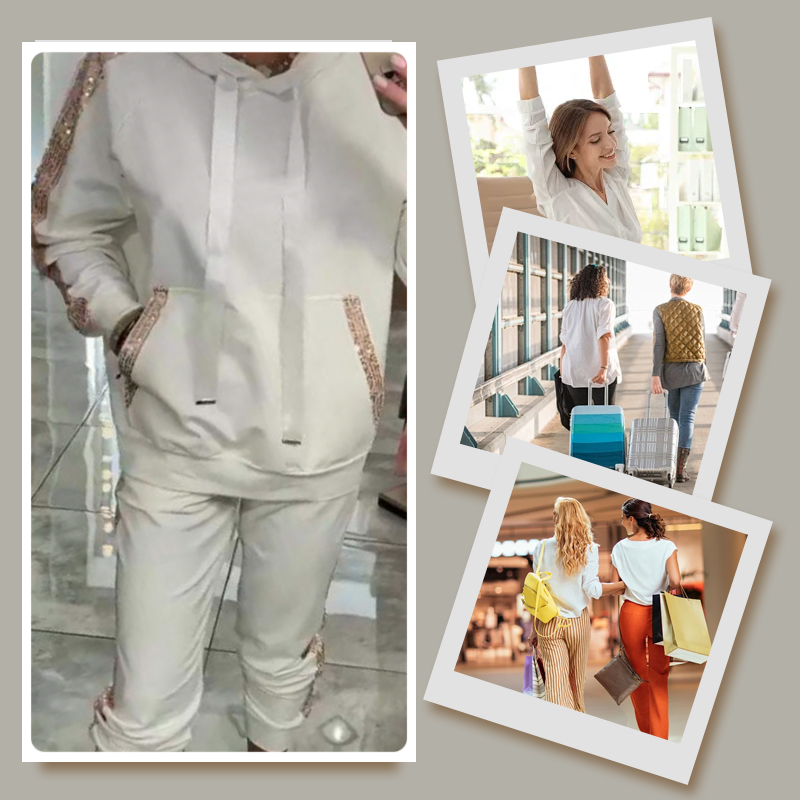 ✨Herbst-Neuankünfte Begrenzte Zeit 40% Rabatt✨Damen Kapuzenoberteile mit Kordelzug & Hosen 2-Teiliges Set