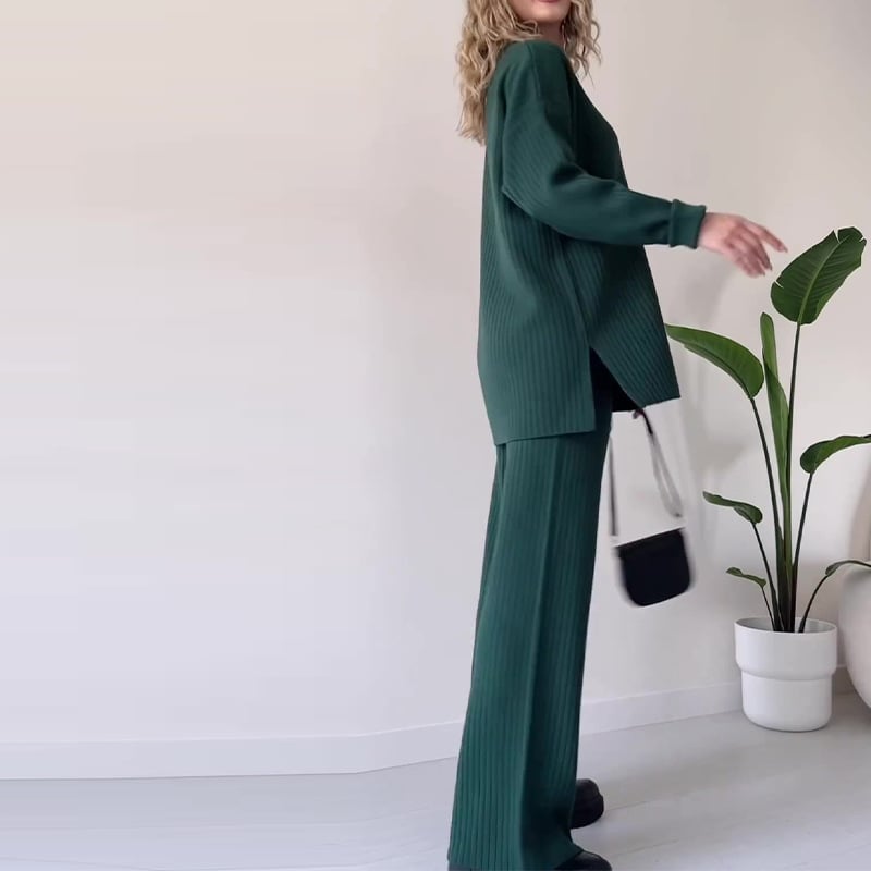 40 % Rabatt♨️Lässiges zweiteiliges Set aus gestreiftem Jacquard-Strick