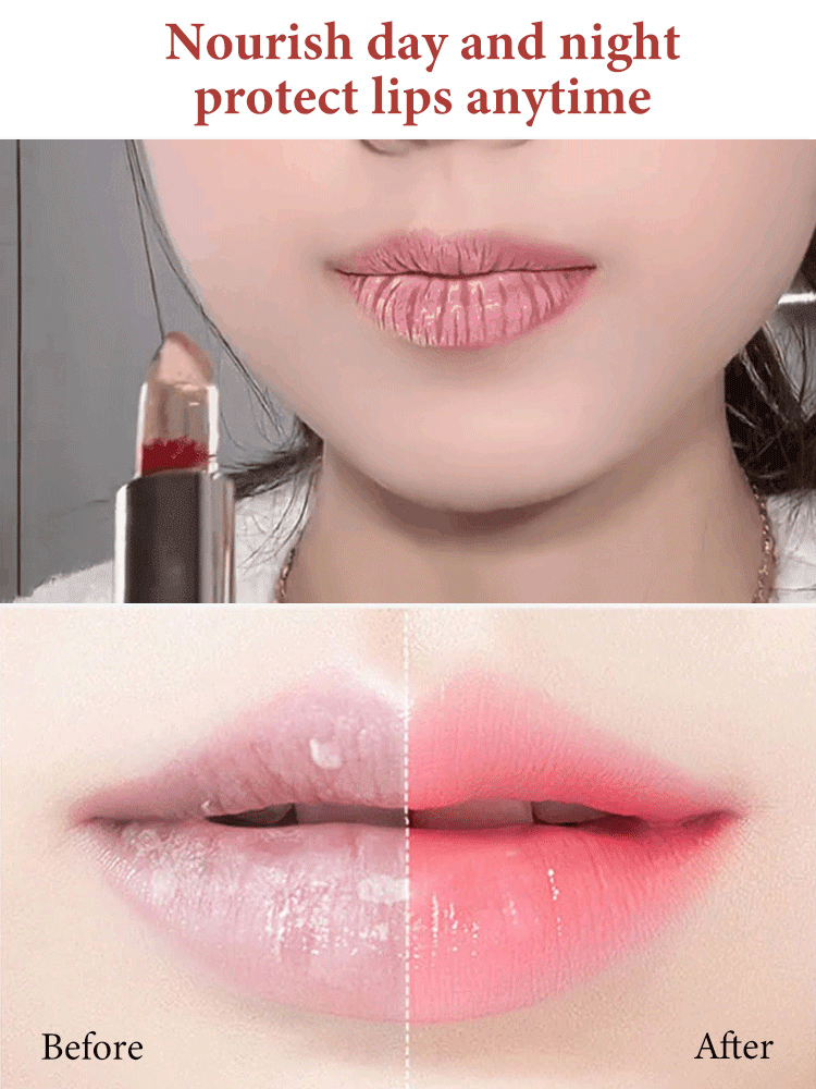 Lippenstift mit Blumenfarbwechsel