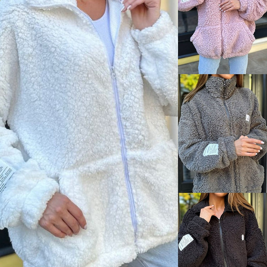 Weihnachtsgeschenke-Angebote 🎁🎁Lässige Jacke aus Kunstlammwolle für Damen