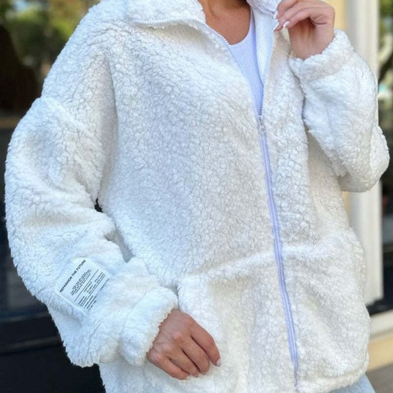 Weihnachtsgeschenke-Angebote 🎁🎁Lässige Jacke aus Kunstlammwolle für Damen
