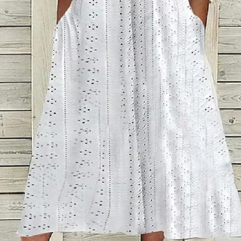 💥👗Women's Elegant V-Neck Hollow-Out Solid Dress