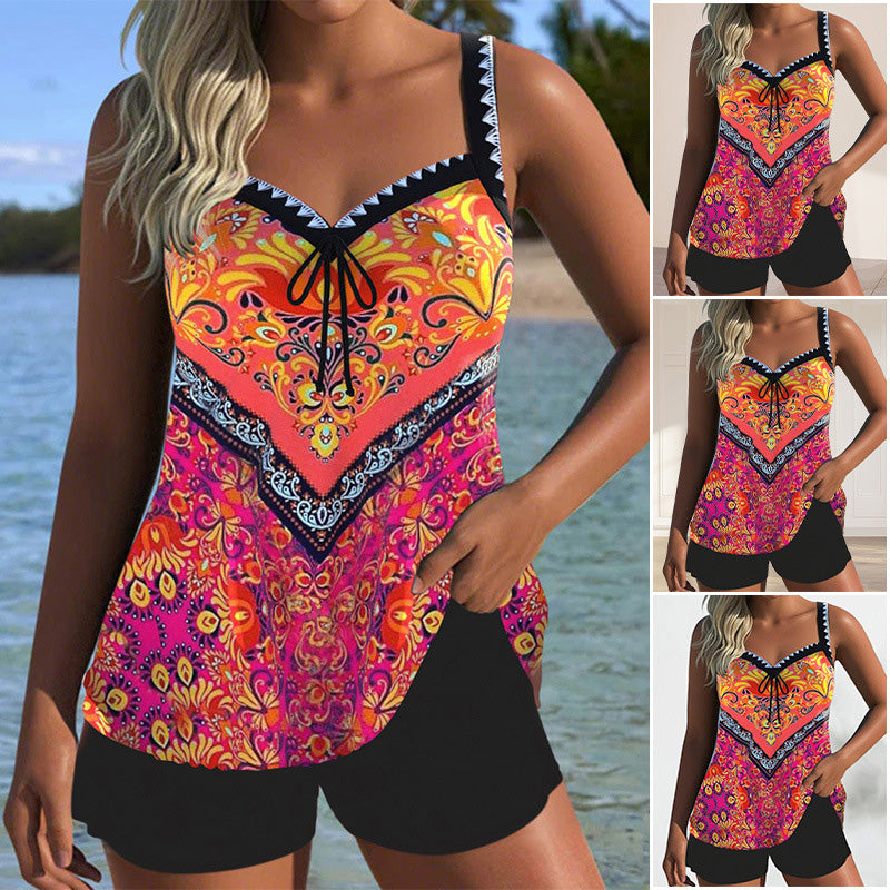 2025 Neues Design✨👙Gedrucktes Badeanzug Top & Shorts Set🌴