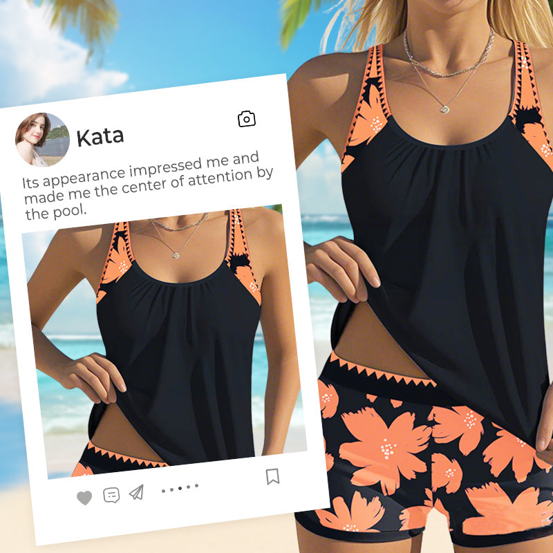 đââď¸ Begrenzte Zeit 50% Rabatt - 2-teiliges Badeanzug-Set (mit Tankini und Shorts), geeignet fĂźr Frauen