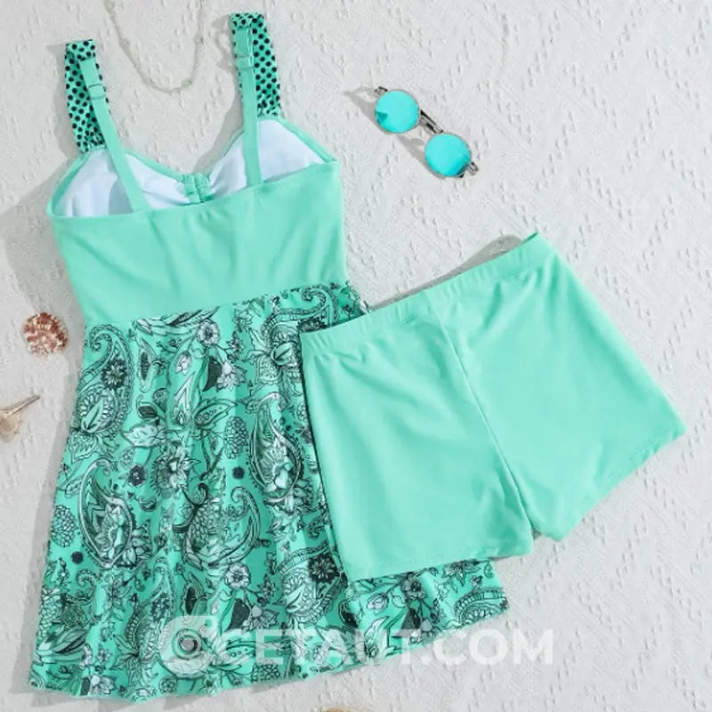 ⏳ LETZTER TAG IM ANGEBOT: 50% Rabatt auf das zweite Produkt⏰Badeanzug-Set: Badekleid & enganliegende Badeshorts
