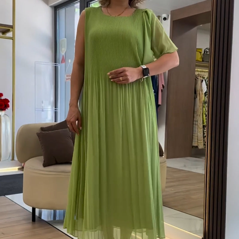 💃🏻Modisches ärmelloses Plisseekleid aus Chiffon für Damen
