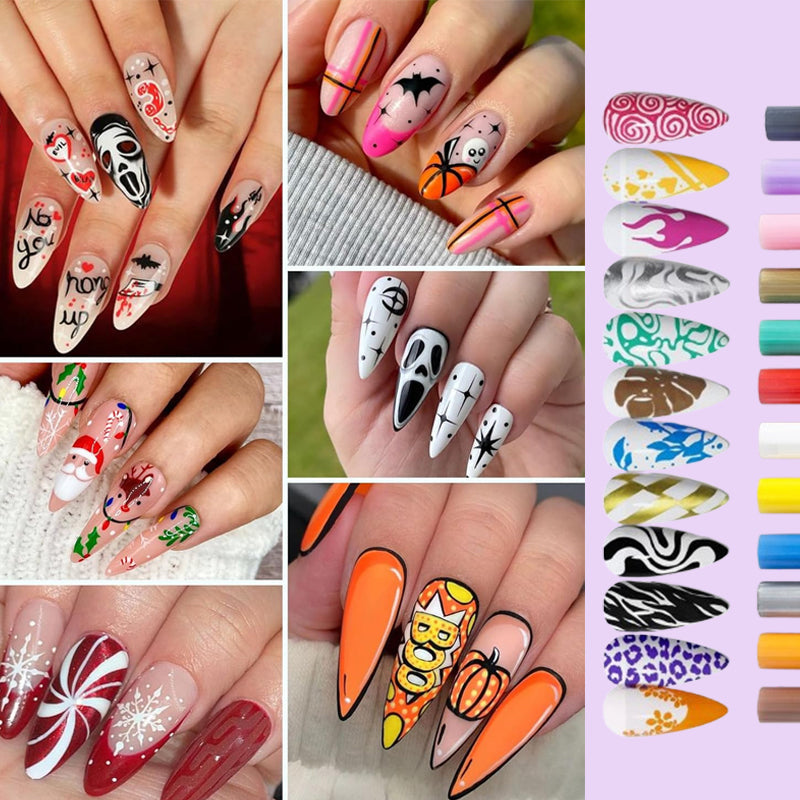 🎁Heißer Verkauf – 50 % Rabatt!💅🎨12 Farben Nagelkunst-Stifte-Set für kreative Designs