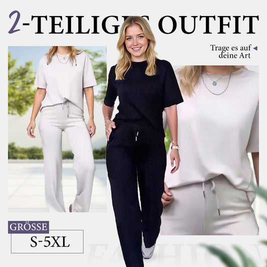 💞Limitierte Zeit 50% Rabatt - schickes zweiteiliges Damenset: gemütliches Oberteil und passende Hose
