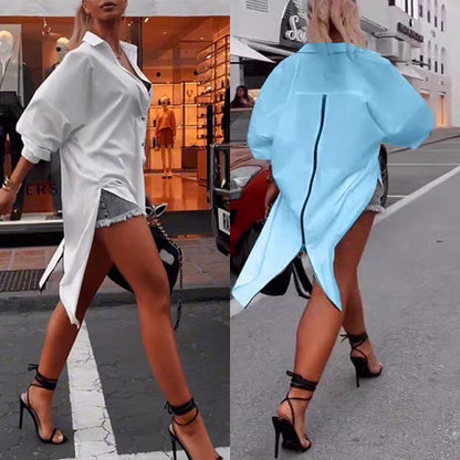 💖 Limited Time Half Price - Schlichtes Damen-Top mit langen Ärmeln und unregelmäßigem Saum