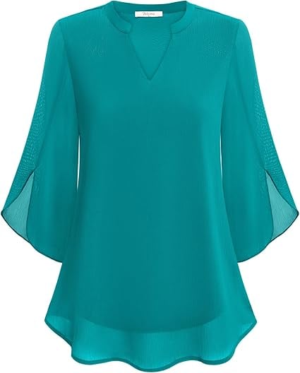 💖LETZTER TAGSVERKAUF 50 % RABATT💖Chiffonhemd mit V-Ausschnitt