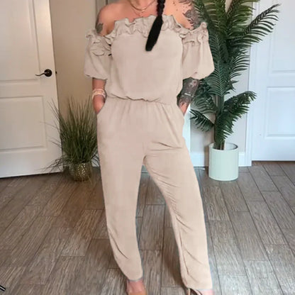 💖Begrenzte Zeit 50% Rabatt - Jumpsuit mit gerafften Schultern