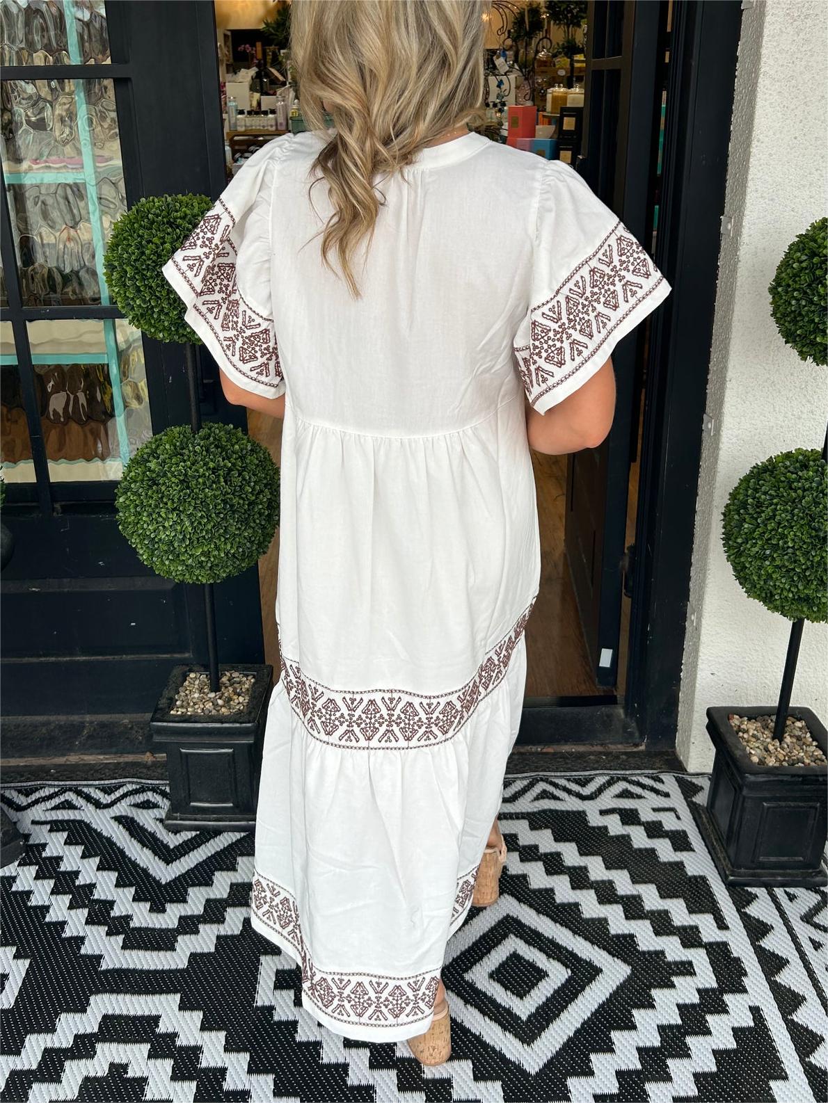 ✨Damen-Boho-Maxikleid mit V-Ausschnitt