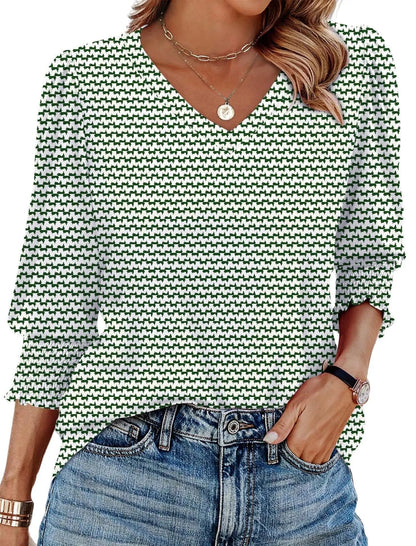🌞Letzter Tag: 50% auf das 2. Kleidungsstück⏳ ✨ Damen-Bluse mit 3/4-Ärmeln – Elegant, bequem & vielseitig für jeden Anlass! 🌸👚