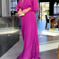 💃 Einfarbiges Maxikleid mit V-Ausschnitt und halben Rüschenärmeln💚😍