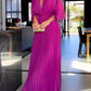 💃 Einfarbiges Maxikleid mit V-Ausschnitt und halben Rüschenärmeln💚😍