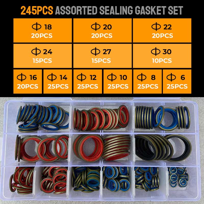 Pousbo® 100 Stück/ 245 Stück Assortiertes Dichtungsring-Set