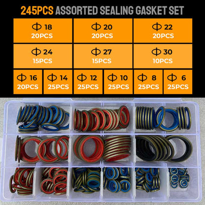 Pousbo® 100 Stück/ 245 Stück Assortiertes Dichtungsring-Set