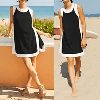 💃🥐Sommer-Hot-Sale 50 % Rabatt💓Damen-Freizeit-Oberteile mit Farbblock-Design, ärmellos, passend zu Shorts mit Taschen