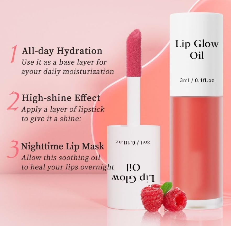💋 Holen Sie sich den perfekten Schmollmund ✨ Getöntes Lip Glow Oil – Für üppige, hydratisierte Lippen mit einem natürlichen Glanz! 💖
