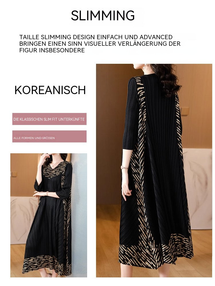 🎁Heißer Sale 50 % RABATT⏳Miyake Vintage-Print-Plisseekleid🌸