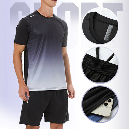 Sport-Set für Herren mit T-Shirt & Shorts – atmungsaktiv & schnelltrocknend