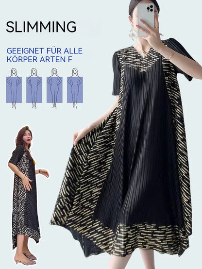 🎁Heißer Sale 50 % RABATT⏳Miyake Vintage-Print-Plisseekleid🌸