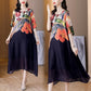 🔥beliebtes Produkt🔥Elegantes, fließendes Kleid mit Blumenmuster in Übergröße