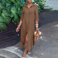 Frauen-Casual-Baumwoll-Leinen-Shirt-Style-Knopf-Kleid