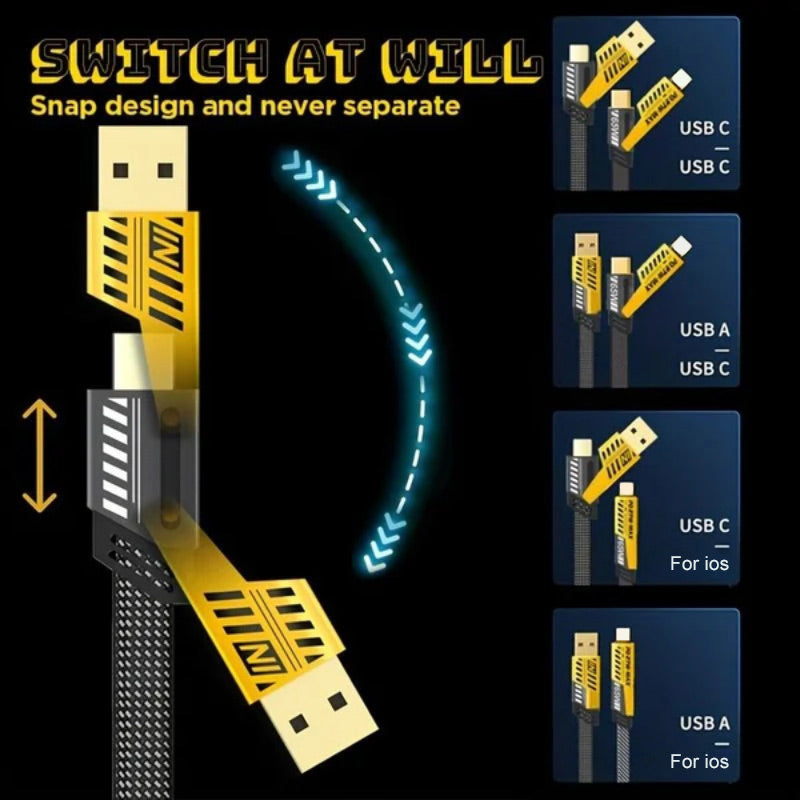 🔥 Kaufe 2, erhalte 1 gratis 😍4-in-1-PD-Schnellladekabel, 27 W, 65 W