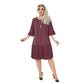 🌸Solides Damen-Rundhals-Kleid mit halben Ärmeln und Plissee