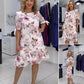 🔥Sommerschlussverkauf🔥Minikleid mit Rundhalsausschnitt und Blumenmuster