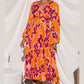 🏵️Heißer Verkauf 40% Rabatt🏵️ Langärmeliges, plissiertes Maxikleid mit V-Ausschnitt und Blumenprint