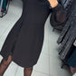 💥Schlichtes, elegantes, sexy, seidiges Langarmkleid
