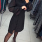 💥Schlichtes, elegantes, sexy, seidiges Langarmkleid